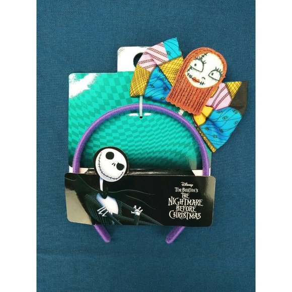 Disney Accessories - Disney The Nightmare Before Christmas Sally Headband New Bow Glitter Cosplay Tim